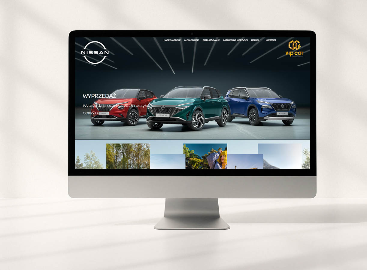 Nissan Vipcar, dealer Nissan, projektowanie stron www